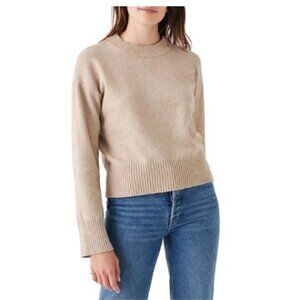 Faherty Jackson Cotton Blend Crewneck Sweater in Oatmeal Heather